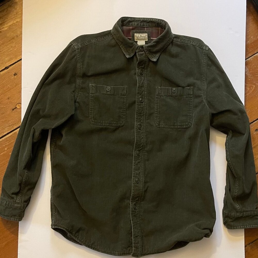 LL BEAN Mens Corduroy Shirt - Medium